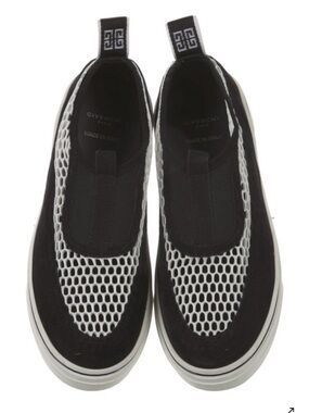 Givenchy Black and White Mesh Slip-On Athletic Sneaker.  Authentic